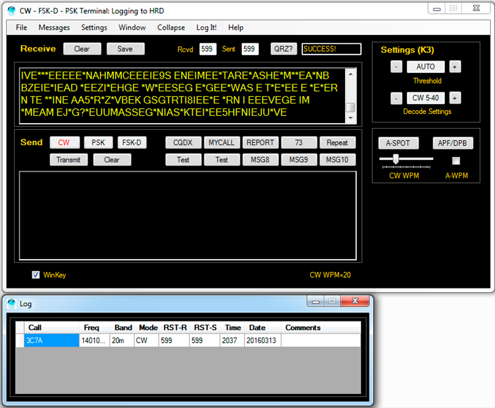 remote control of kx3 with n1mm logger